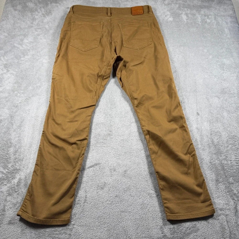 DU/ER N2X Relaxed Taper Pants Mens 34x30 Brown Stretch Performance